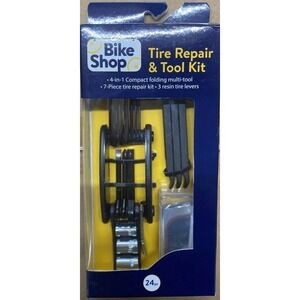 Bike Shop Tire Repair & Tool Kit 4-in-1 Compact Folding Multi-Tool